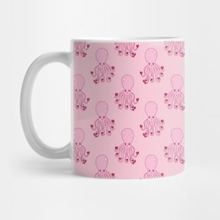 Pink Love Octopus Pattern Mug